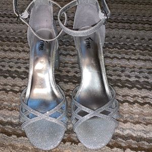 Silver Glitter Heels